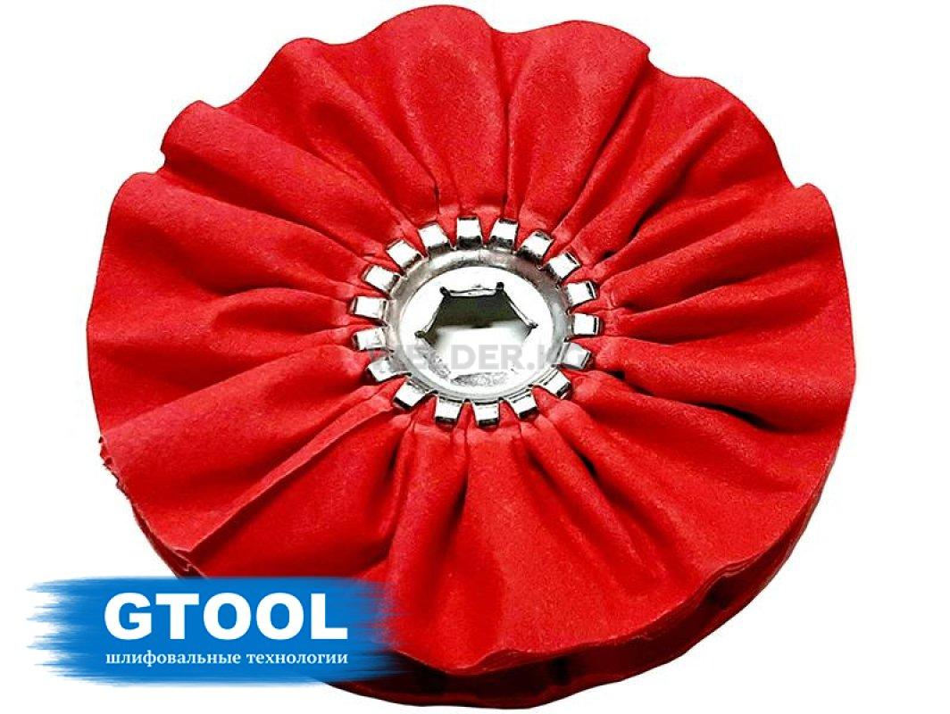 Круг полировальный GTOOL хлопчатобумажный, жесткий, красный, d150*10*19мм